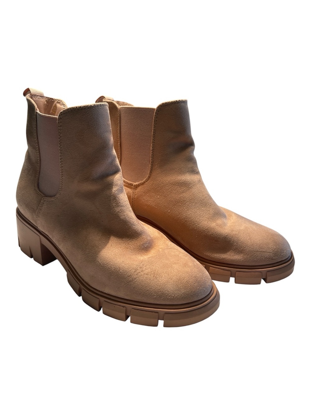 Women's Chunky Chelsea Ankle Boots in Tan Size 9 NWOT